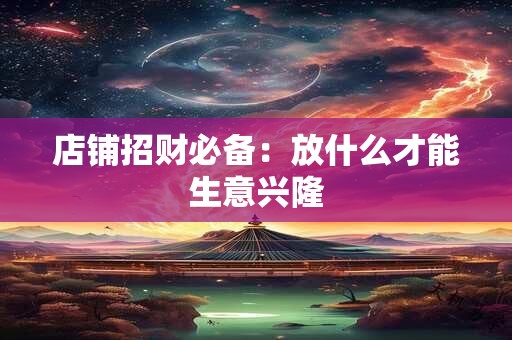 店铺招财必备：放什么才能生意兴隆
