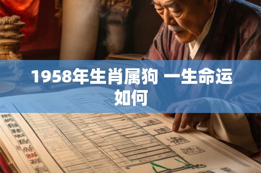 1958年生肖属狗 一生命运如何