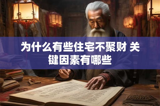 为什么有些住宅不聚财 关键因素有哪些