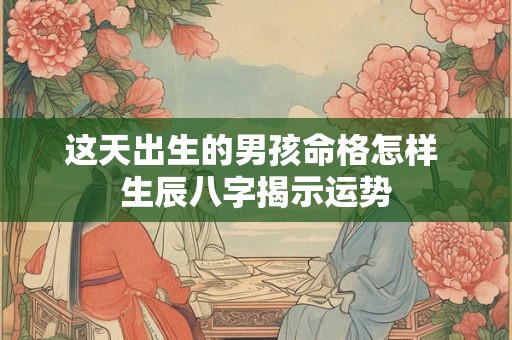 这天出生的男孩命格怎样 生辰八字揭示运势