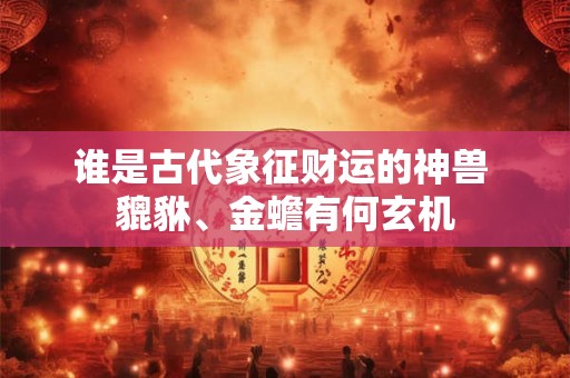 谁是古代象征财运的神兽 貔貅、金蟾有何玄机