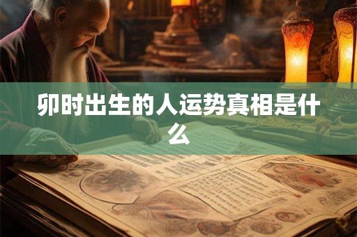卯时出生的人运势真相是什么