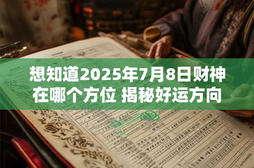 详细阅读:想知道2025年7月8日财神在哪个方位 揭秘好运方向 想知道2025年7月8日财神在哪个方位 揭秘好运方向