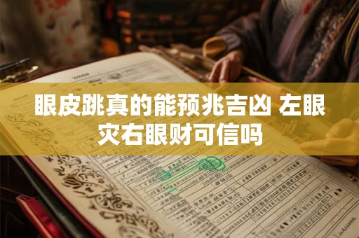 眼皮跳真的能预兆吉凶 左眼灾右眼财可信吗