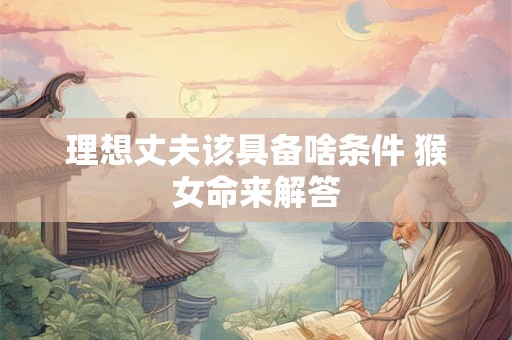 理想丈夫该具备啥条件 猴女命来解答