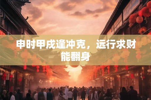 申时甲戌逢冲克，远行求财能翻身