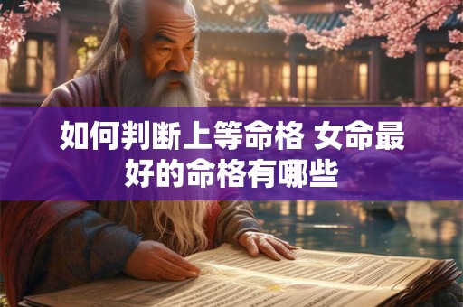 如何判断上等命格 女命最好的命格有哪些