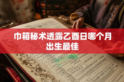 巾箱秘术透露乙酉日哪个月出生最佳