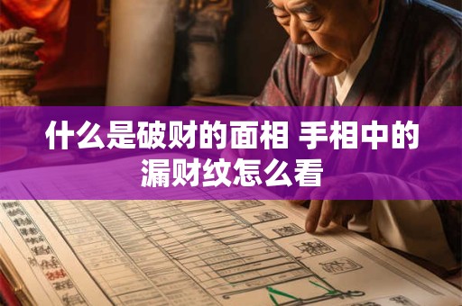 什么是破财的面相 手相中的漏财纹怎么看