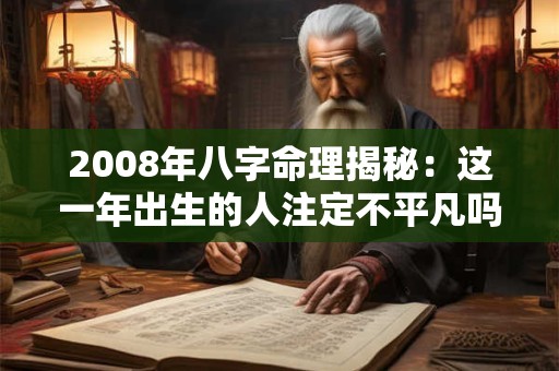 详细阅读:2008年八字命理揭秘:这一年出生的人注定不平凡吗 2008年八字命理揭秘:这一年出生的人注定不平凡吗