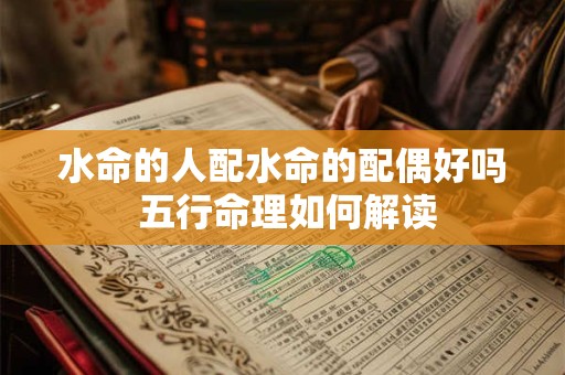 详细阅读:水命的人配水命的配偶好吗 五行命理如何解读 水命的人配水命的配偶好吗 五行命理如何解读