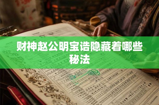 财神赵公明宝诰隐藏着哪些秘法