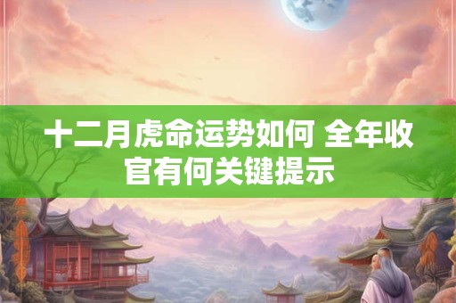 十二月虎命运势如何 全年收官有何关键提示