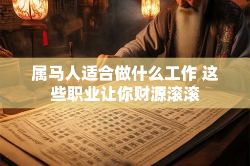 属马人适合做什么工作 这些职业让你财源滚滚