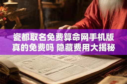 瓷都取名免费算命网手机版真的免费吗 隐藏费用大揭秘