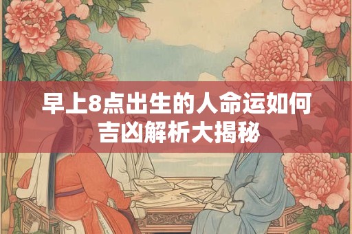 早上8点出生的人命运如何 吉凶解析大揭秘