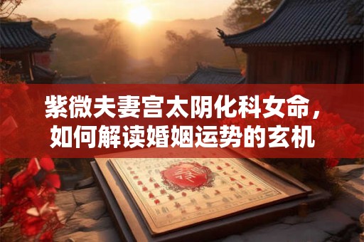 紫微夫妻宫太阴化科女命，如何解读婚姻运势的玄机