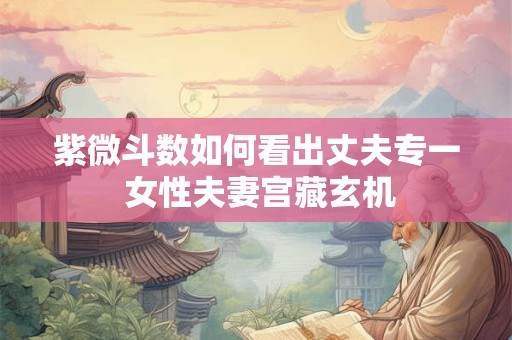 紫微斗数如何看出丈夫专一 女性夫妻宫藏玄机
