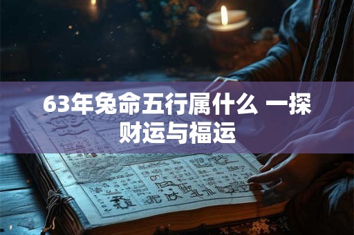 63年兔命五行属什么 一探财运与福运