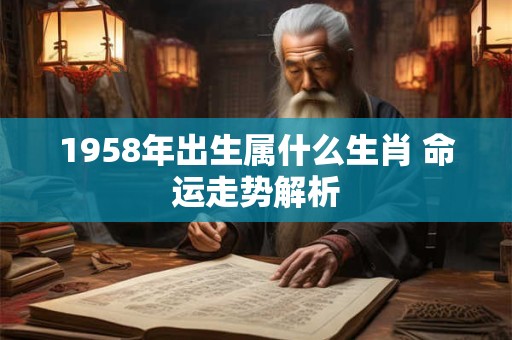 1958年出生属什么生肖 命运走势解析