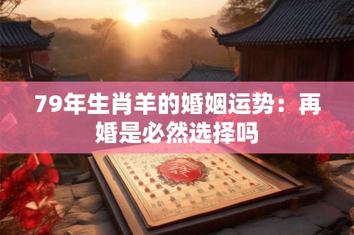 79年生肖羊的婚姻运势：再婚是必然选择吗