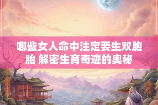 哪些女人命中注定要生双胞胎 解密生育奇迹的奥秘
