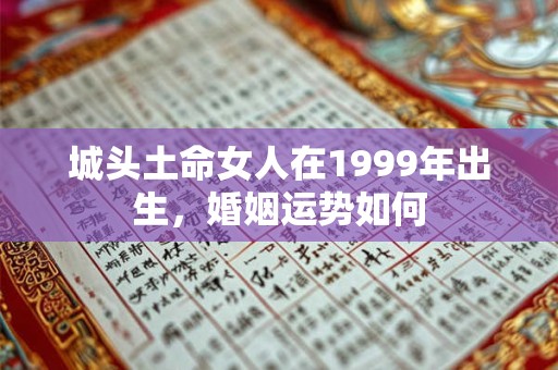 城头土命女人在1999年出生，婚姻运势如何