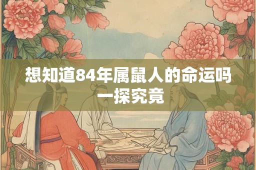 想知道84年属鼠人的命运吗 一探究竟 想知道84年属鼠人的命运吗 一探究竟