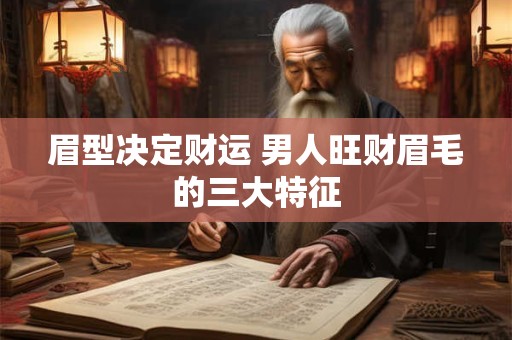 眉型决定财运 男人旺财眉毛的三大特征