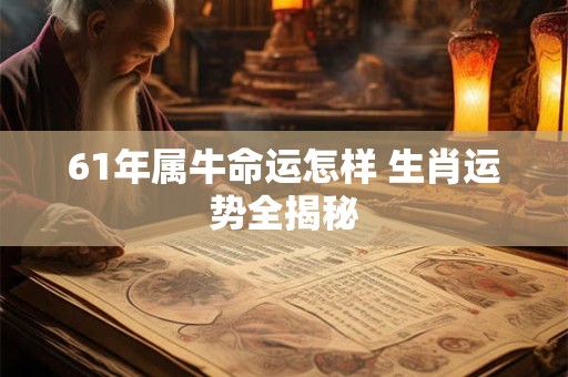 61年属牛命运怎样 生肖运势全揭秘