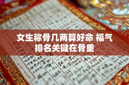 女生称骨几两算好命 福气排名关键在骨重