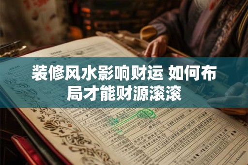 详细阅读:装修风水影响财运 如何布局才能财源滚滚 装修风水影响财运 如何布局才能财源滚滚