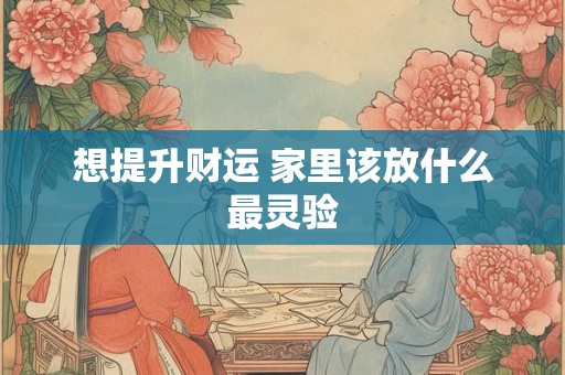 想提升财运 家里该放什么最灵验