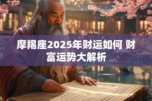 摩羯座2025年财运如何 财富运势大解析