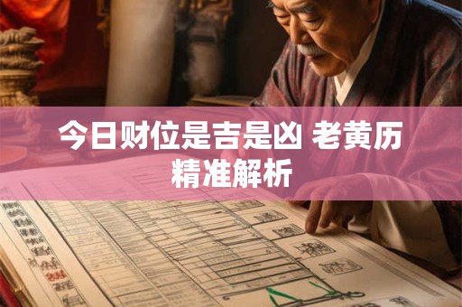 今日财位是吉是凶 老黄历精准解析