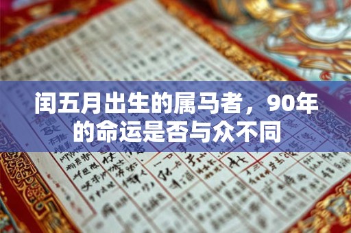 闰五月出生的属马者，90年的命运是否与众不同