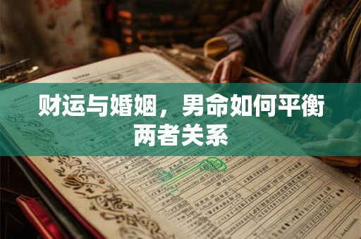 财运与婚姻，男命如何平衡两者关系