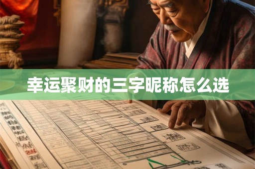 幸运聚财的三字昵称怎么选