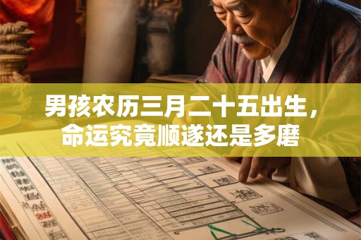 男孩农历三月二十五出生，命运究竟顺遂还是多磨
