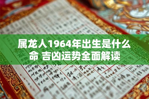 属龙人1964年出生是什么命 吉凶运势全面解读