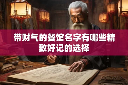 带财气的餐馆名字有哪些精致好记的选择