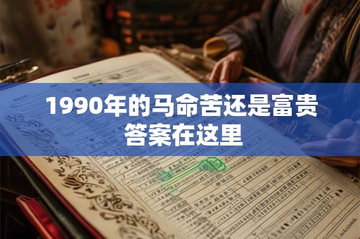 1990年的马命苦还是富贵 答案在这里