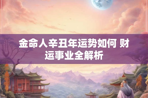 金命人辛丑年运势如何 财运事业全解析