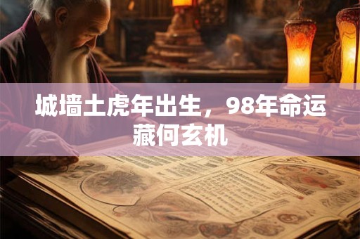 城墙土虎年出生，98年命运藏何玄机