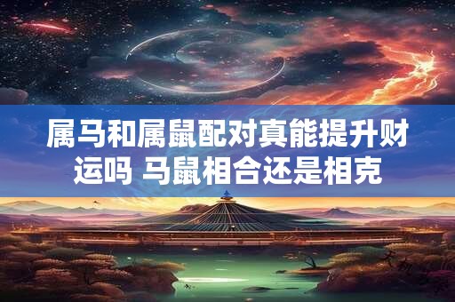 属马和属鼠配对真能提升财运吗 马鼠相合还是相克