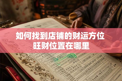 如何找到店铺的财运方位 旺财位置在哪里