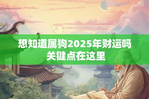 想知道属狗2025年财运吗 关键点在这里
