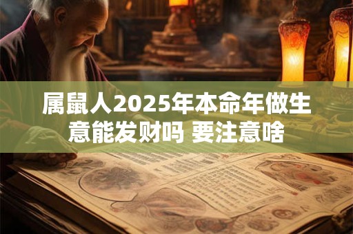 属鼠人2025年本命年做生意能发财吗 要注意啥