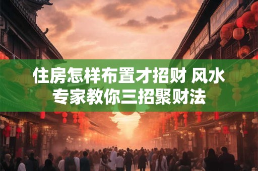 住房怎样布置才招财 风水专家教你三招聚财法