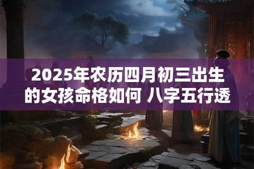 详细阅读:2025年农历四月初三出生的女孩命格如何 八字五行透露哪些玄机 2025年农历四月初三出生的女孩命格如何 八字五行透露哪些玄机